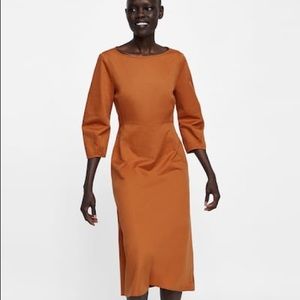 Zara Brand New Pumpkin Puffy Sleeved Dress